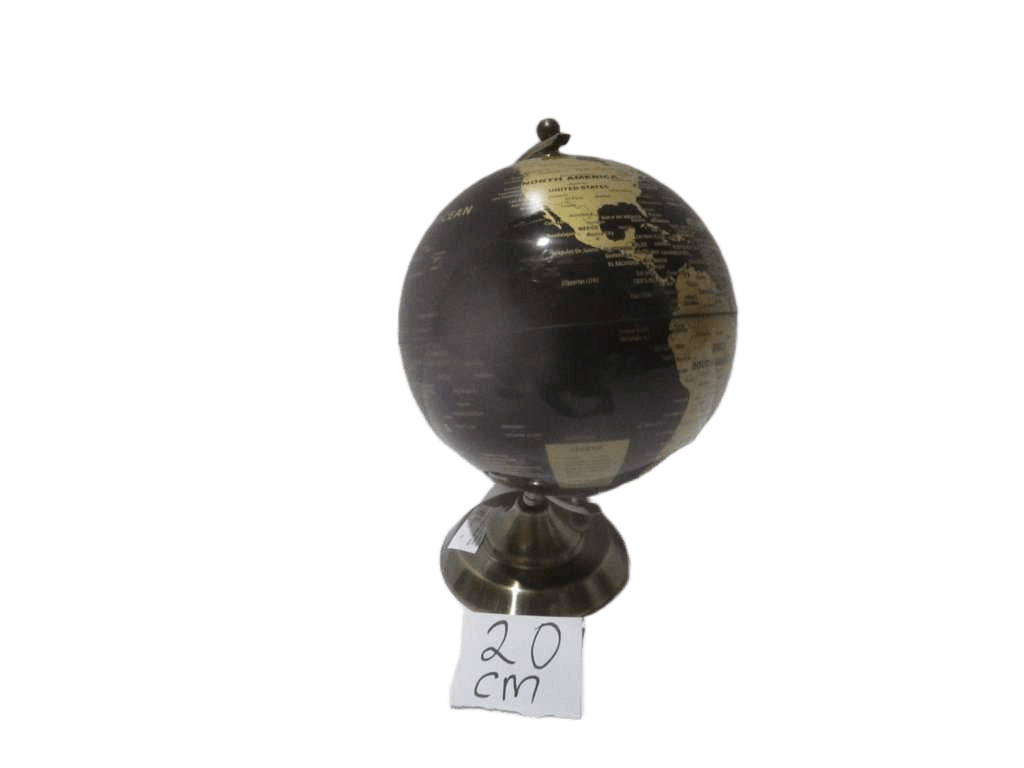 Globe Pvc Metal Base English Color Box Gold/ Grey Shining Black 20cm