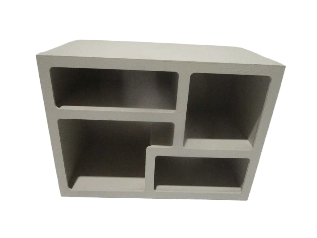 Wall Shelf Mdf Painted 2 Hooks 4 Holes In Carton Box With Sticker Light Grey Matt Stone Finishing 44x23,5x32