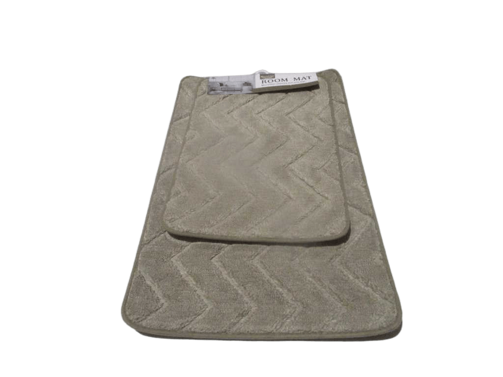 Mat Microfiber Chenille Anti-Slip Set Of 2pc Brown 40x60 50x80