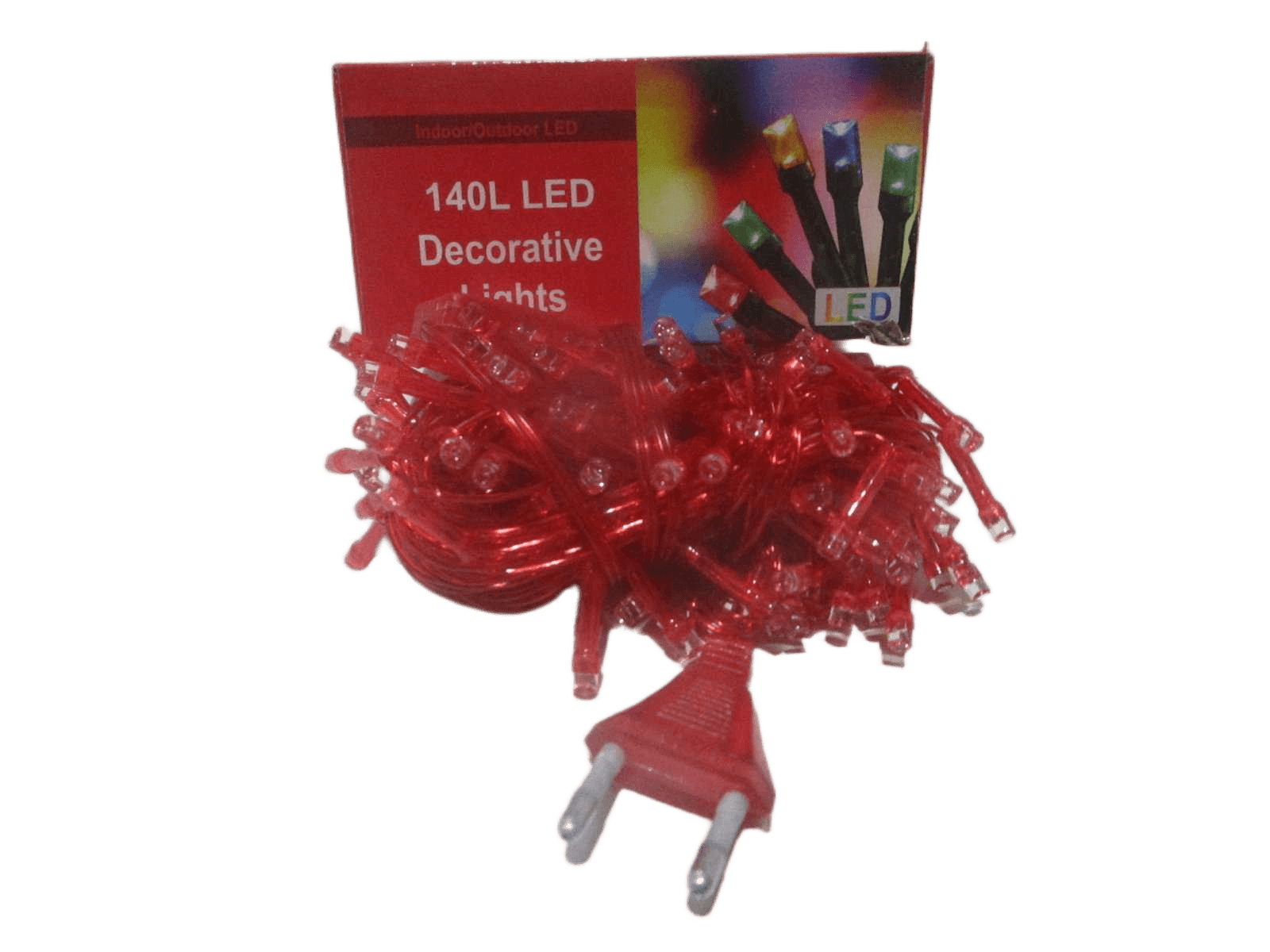 Led String Light, 140 Led, Distance 5cm Steady Light, 220v, 8.4w Transparent Color Wire Color Box Red Wire /Light 700cm