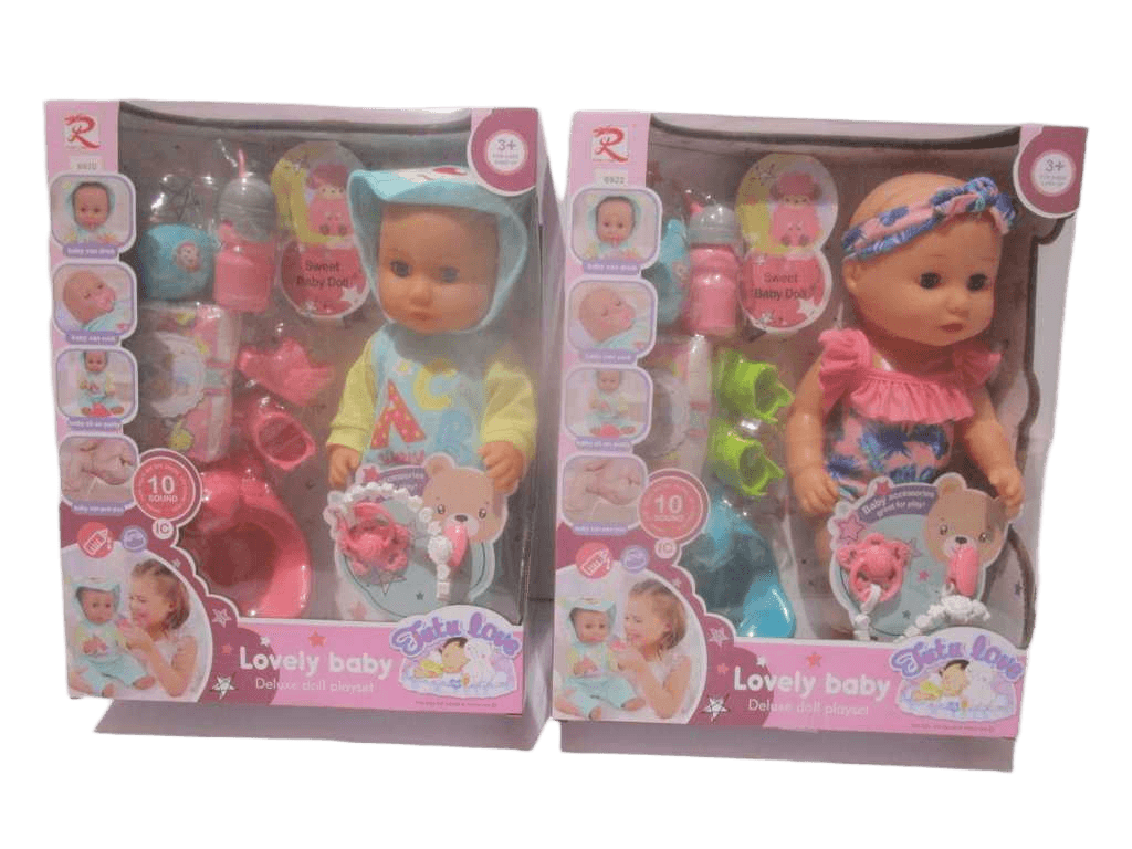 Baby Play Set With Sound Can Drink And Pee-Pee And Potty Display Box 2 Design Mix 14''