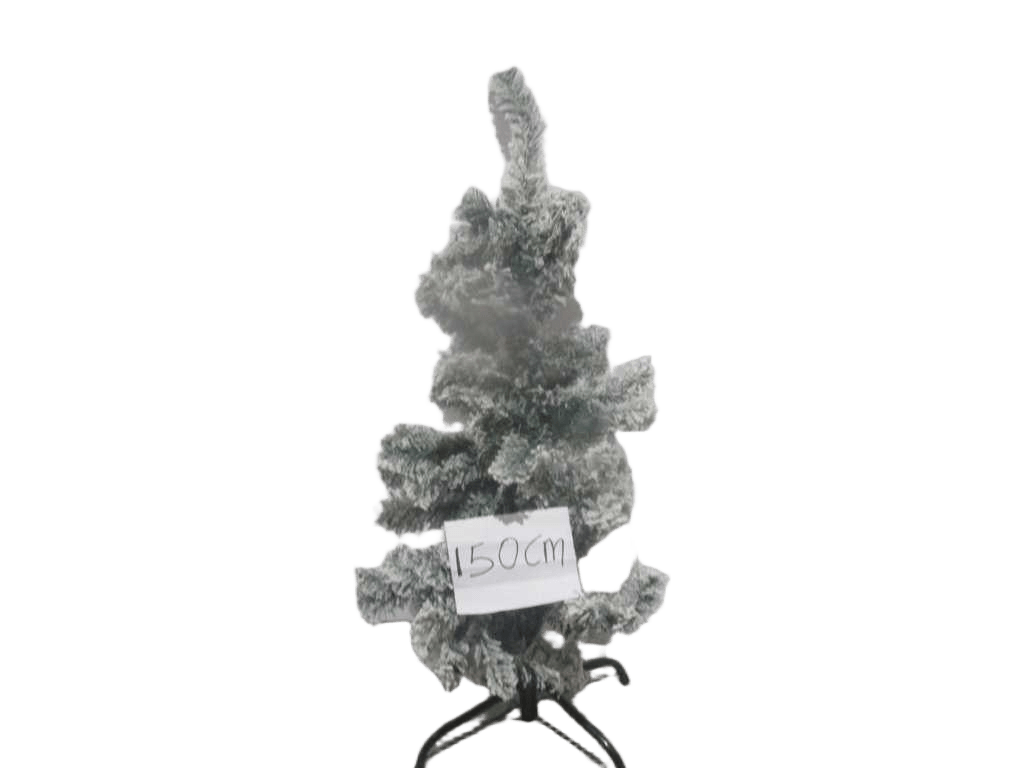Tree Xmas Wrapped 500tips Steel Foot Base Size:35cm Snow 150cm