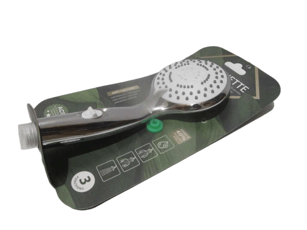 Bath Shower - 3-Jet Shower Head In Abs Chrome With Stop Function