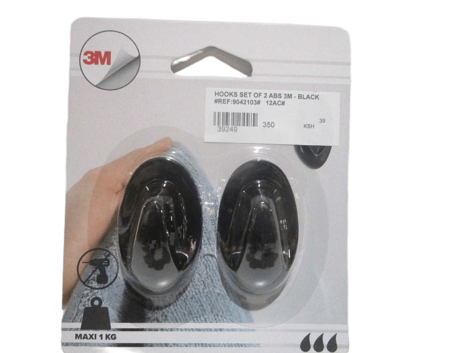 Hooks Set Of 2 Abs 3m - Black