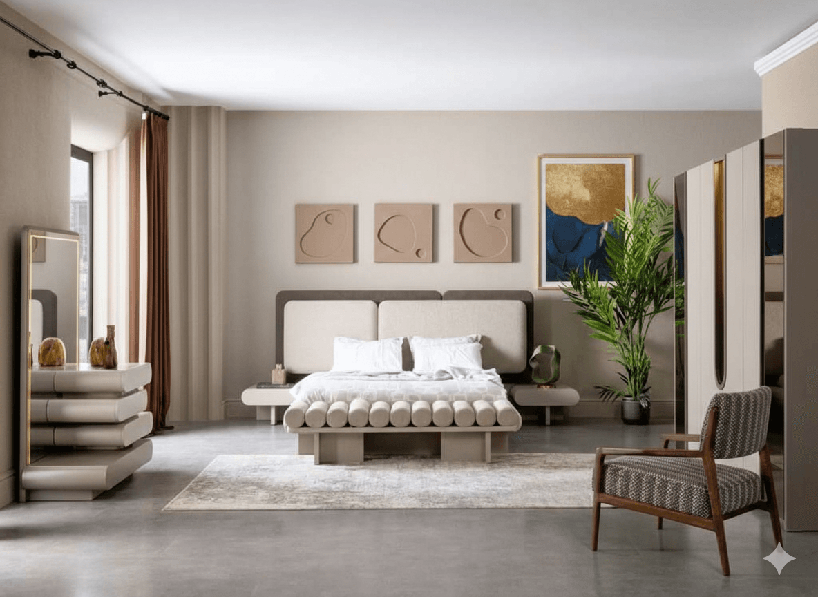 Bed With Storage And Led 2 Nightstands Dresser With Mirror Bd: 180x200cm Ns: 61x34x46cm D: 136x55x173cm