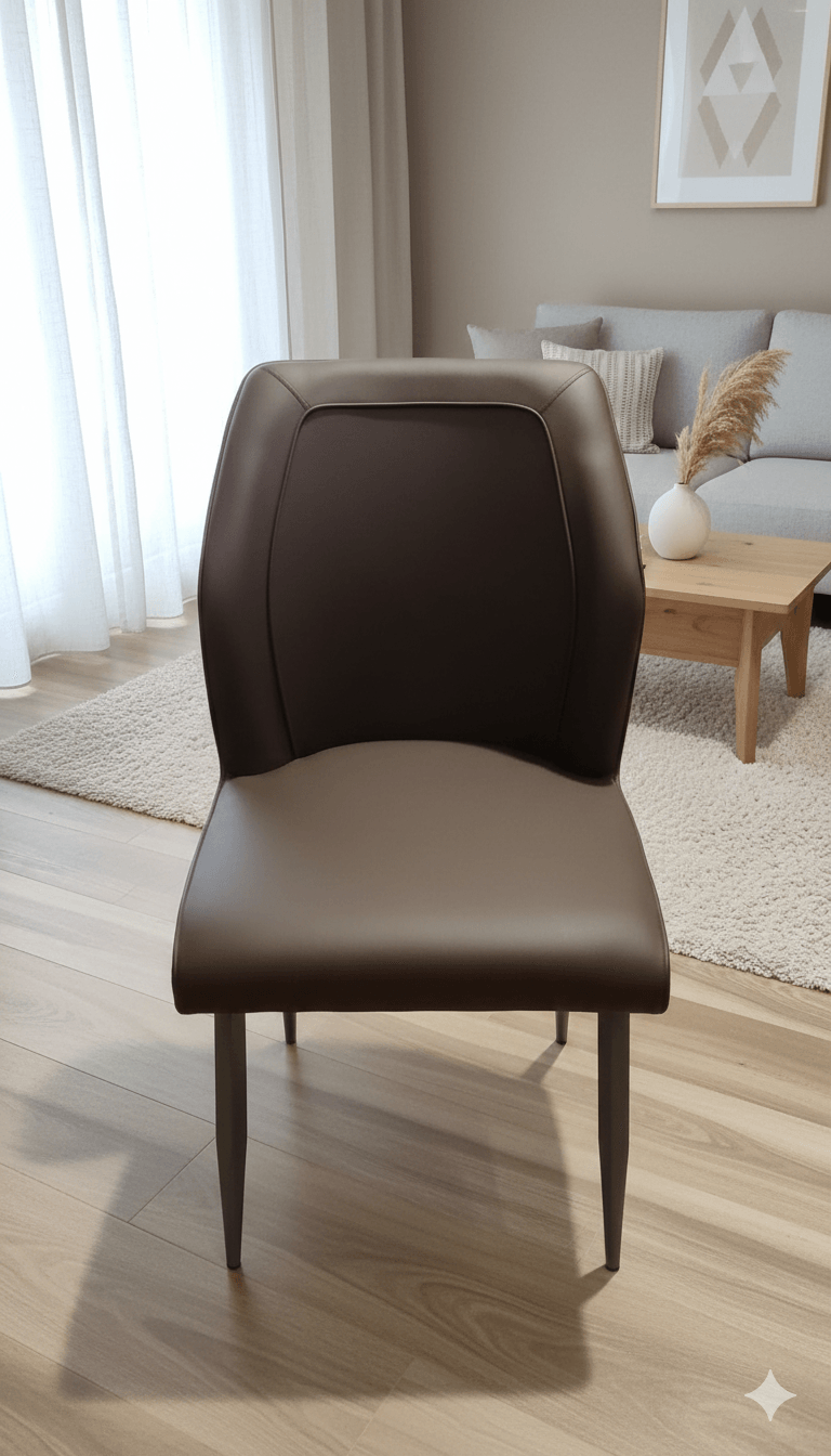 Dining Chair With Black Feet Pu 607b Brown 59*48.5*89.5