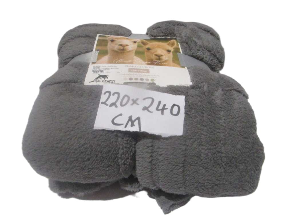 Blanket, 100% Polyester, 220gsm Packing: Color Card+cord Dark Grey 220*240