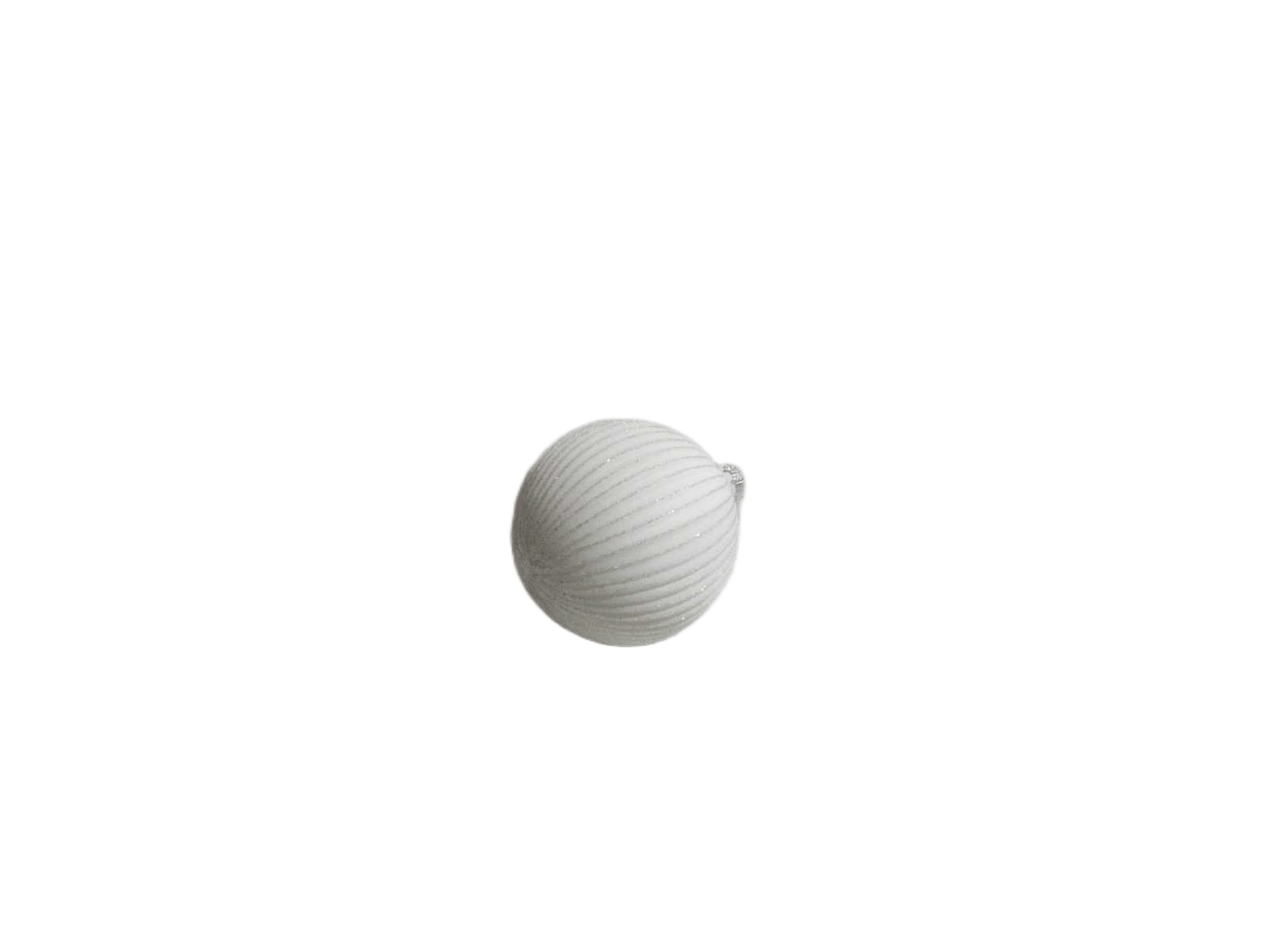 Ball Glass 100mm White Grooved