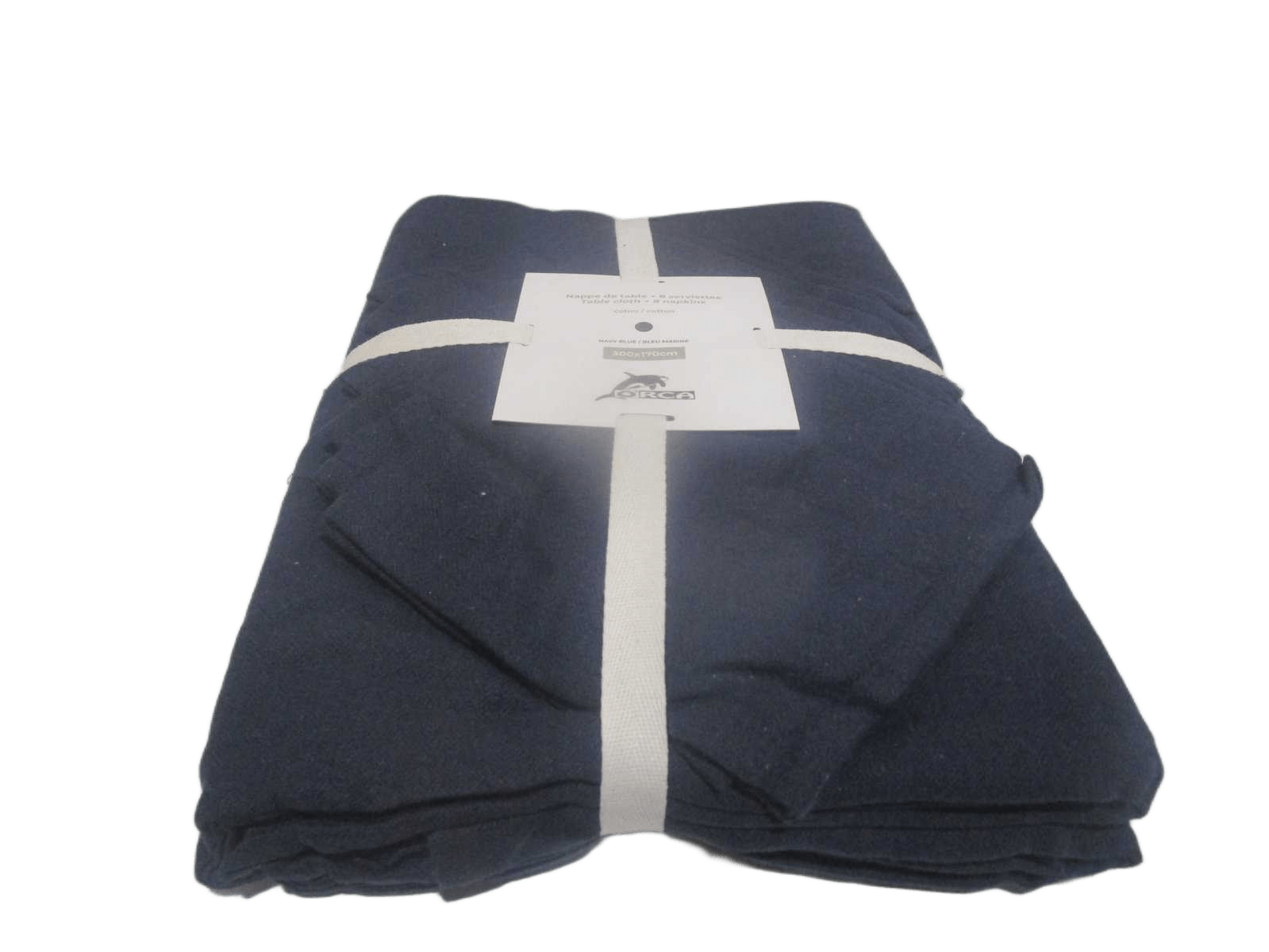 Table Cloth 250x150 + 8 Napkins 185 Gsm 90% Cotton 10% Polymix Herringbone Weave - Packing Ribbon Insert Card + Polibag 1cl=