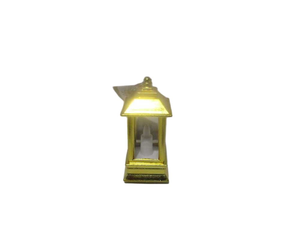 Lantern With Candle 9cm Gold