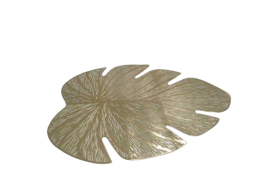 Placemat 100%pvc 90g Leaf Shape Gold 36x45