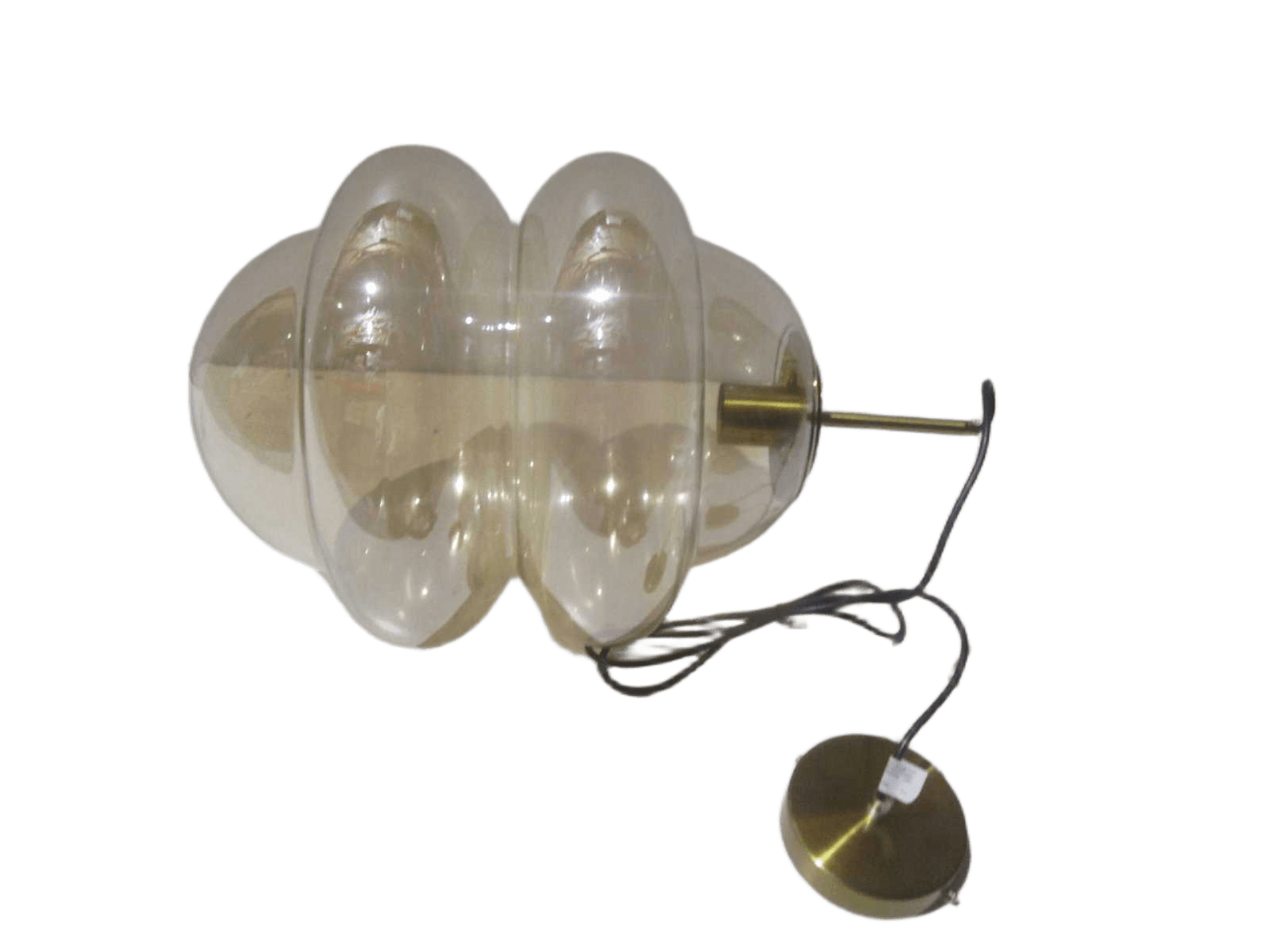 Pendant Lamp With Bulb T185 Coganc+gold Metal+glass D33*h160