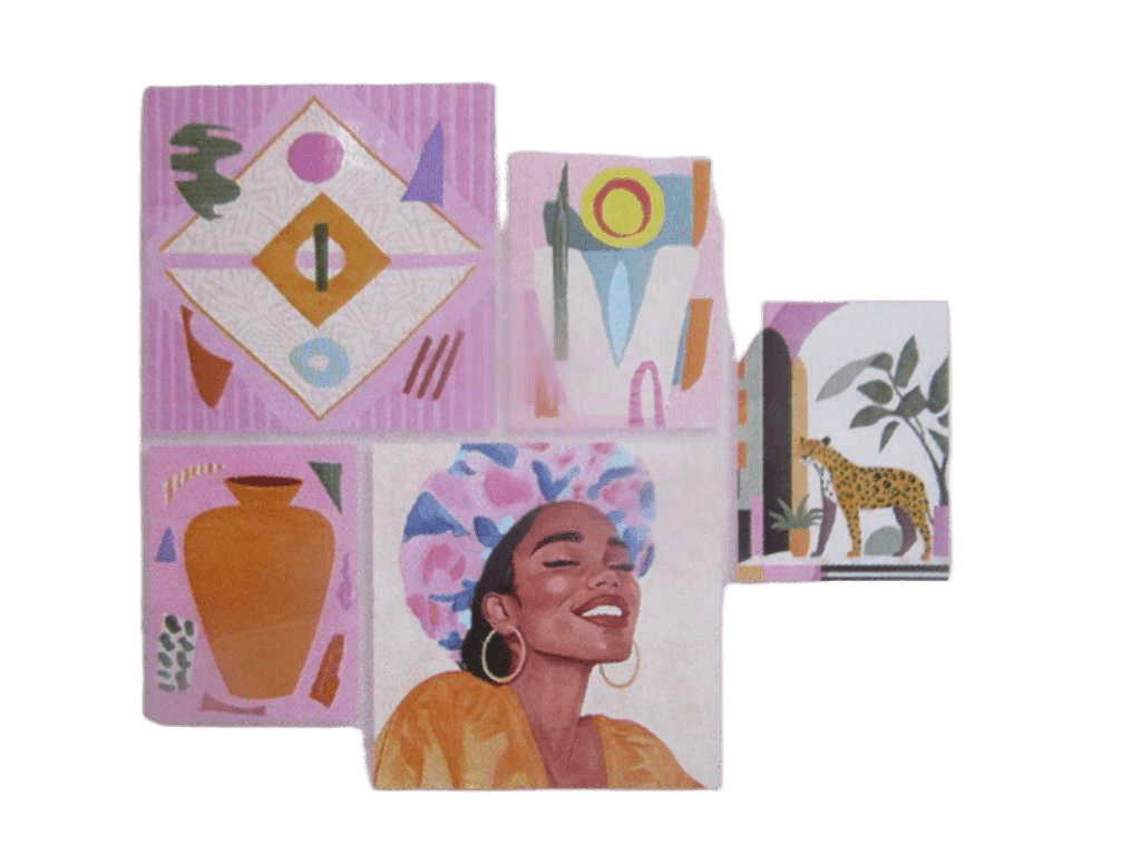 Canvas Set Of 5 Printing 2x(25*25)+3x(15*20) 50*45cm