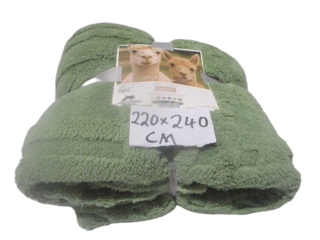 Blanket, 100% Polyester, 220gsm Packing: Color Card+cord Green 220*240