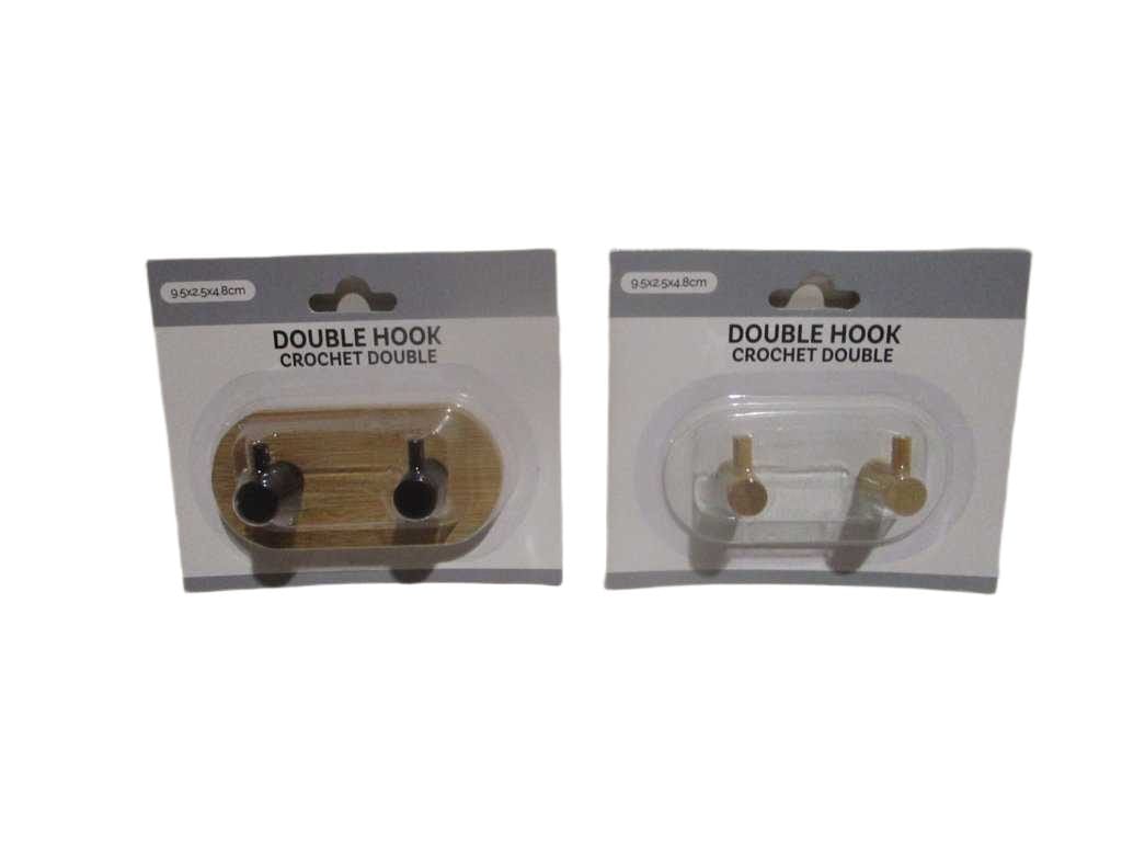 Hook Double White Metal+bamboo Black Metal+bamboo Metal And Bamboo, Pe Stick 9.5x2.5x4.8
