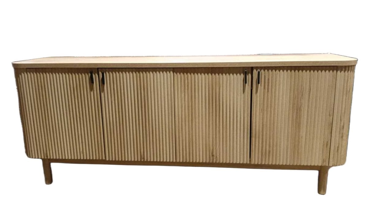 Console Soffice Mdf Melemine / Bamboo Legs Light Walnut 207x46x78cm