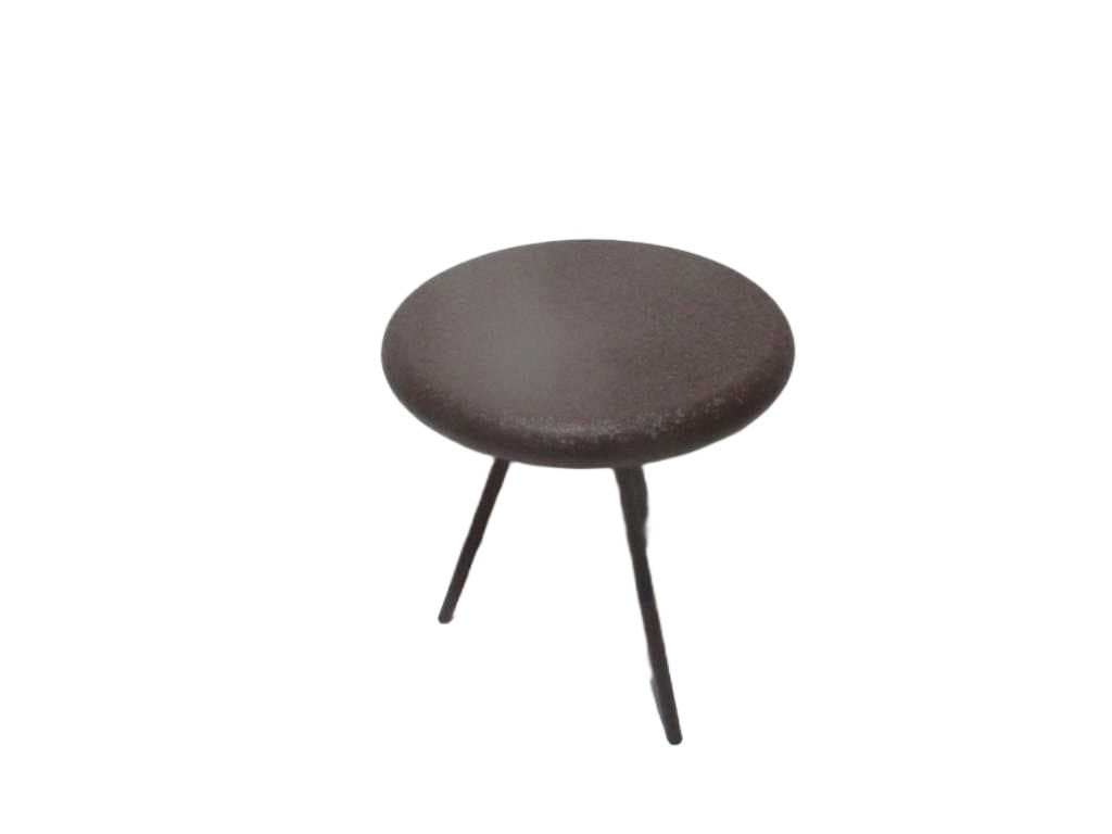 Table Small Round 100% Iron Full Plain Matt Brown
