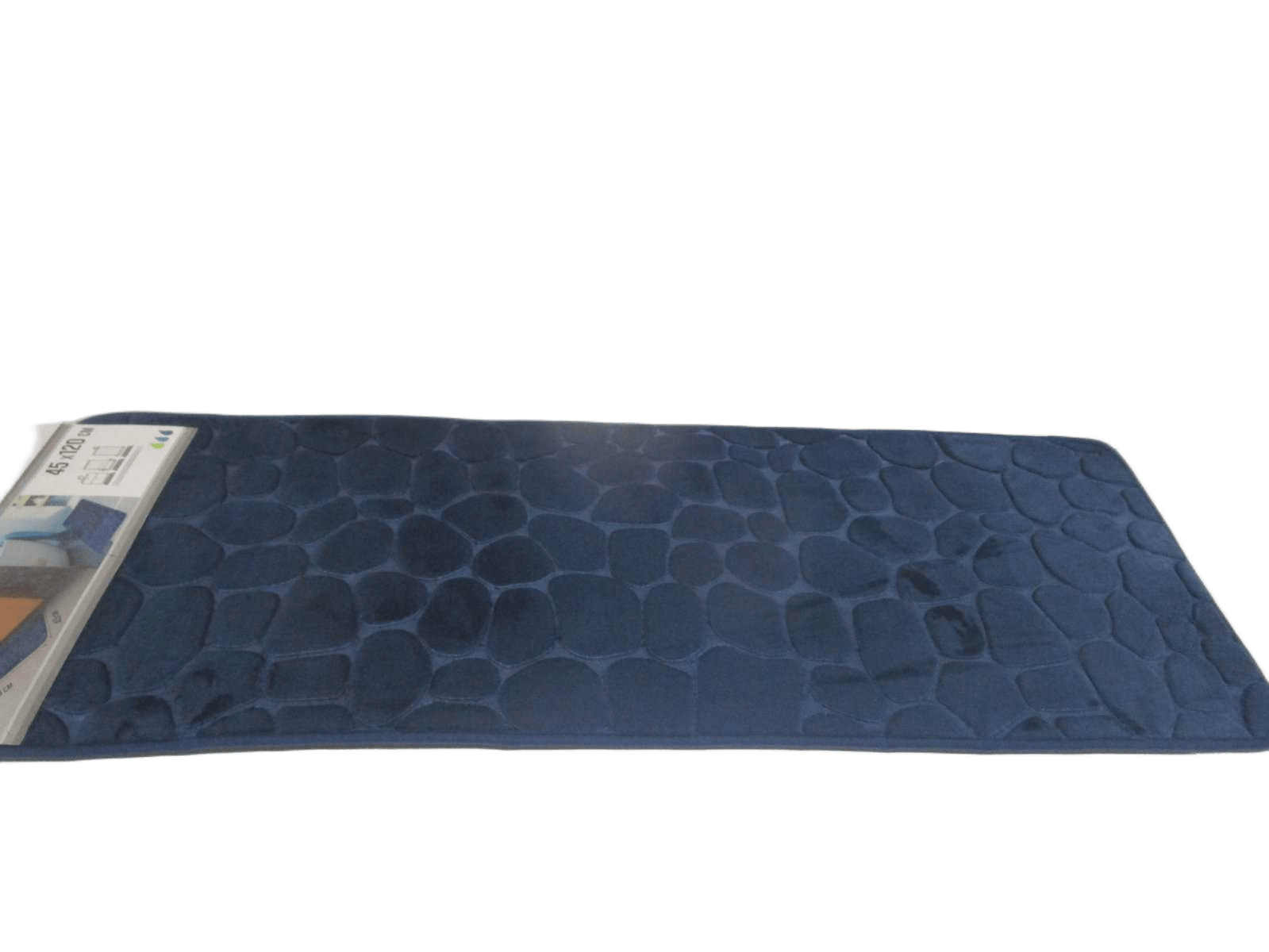 Bathmat Microfiber Memory Foam Mat Pebble 45x120 Cm - Navy Blue