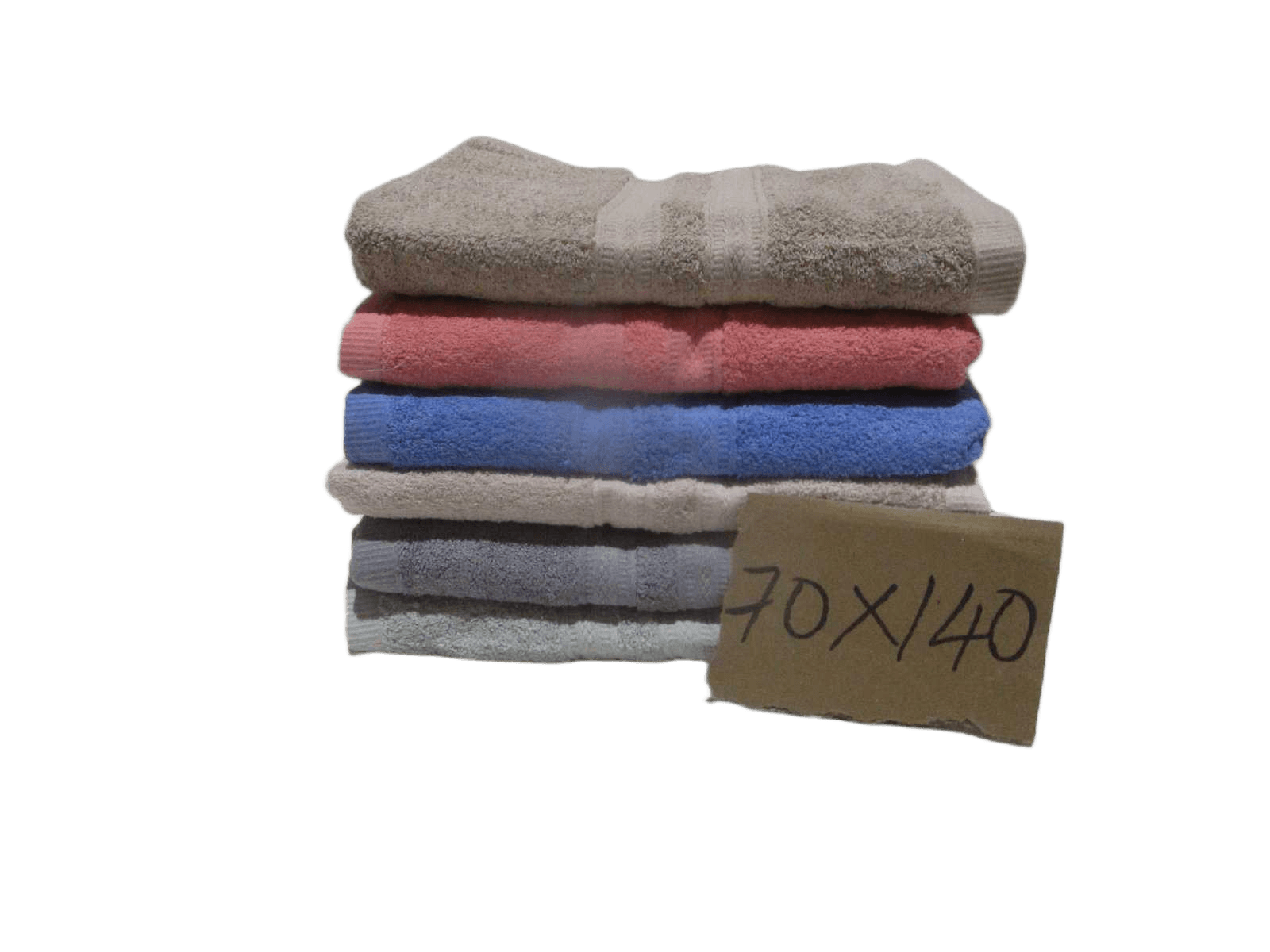 Bath Towel, 500g, 70% Coton, 30% Polyester Col Gray 2x6, Taupe 2x6, Light Pink 2x6, Light Gray 2x6, Blue 6, Pink 6 100% Water Absorbent, With Ticket 2x6gray, 2x6 Taupe,2x6 Taupe, 2x6 Light Pink, 6 Blue, 6 Pink 70x140