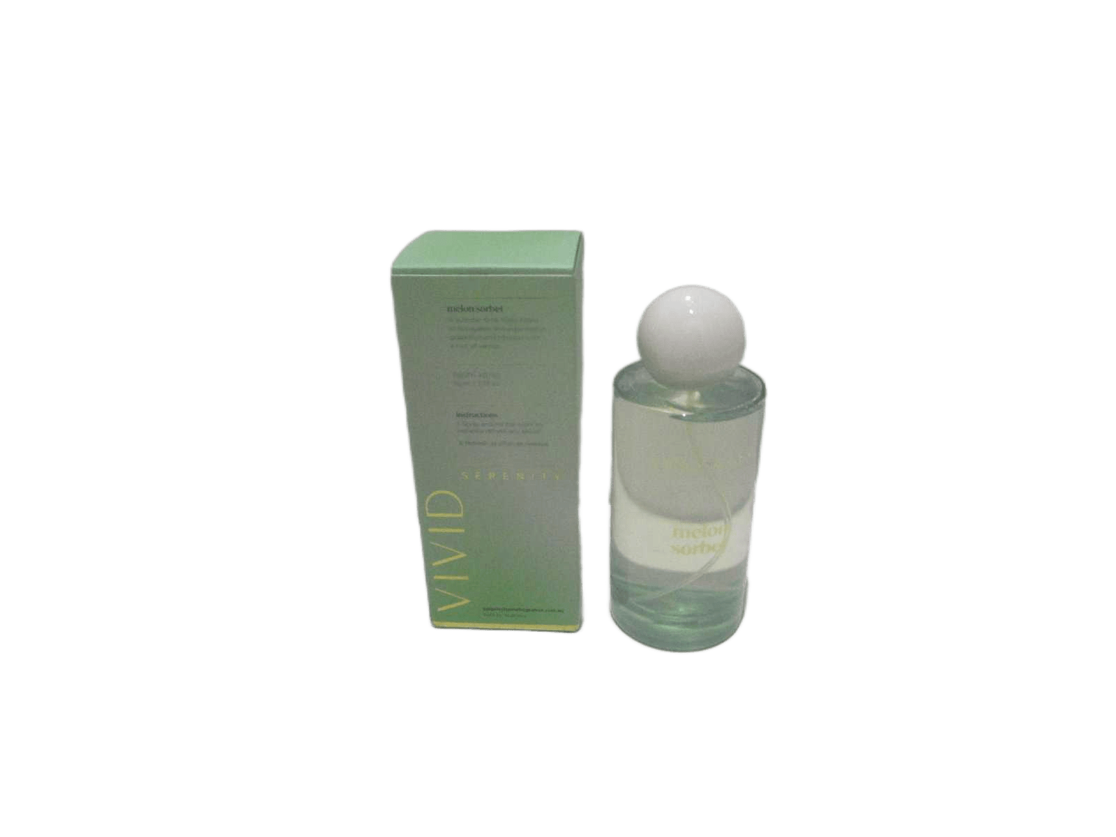 Spray Fragrance Melon Sorbet Serenity Fragrance - 110ml 6% Fragrance In Tempered Machine Made Glass Bottle D5xh12cm And Top Round Plastic Colored - Packaging In Coloured Card Board Box Light Green