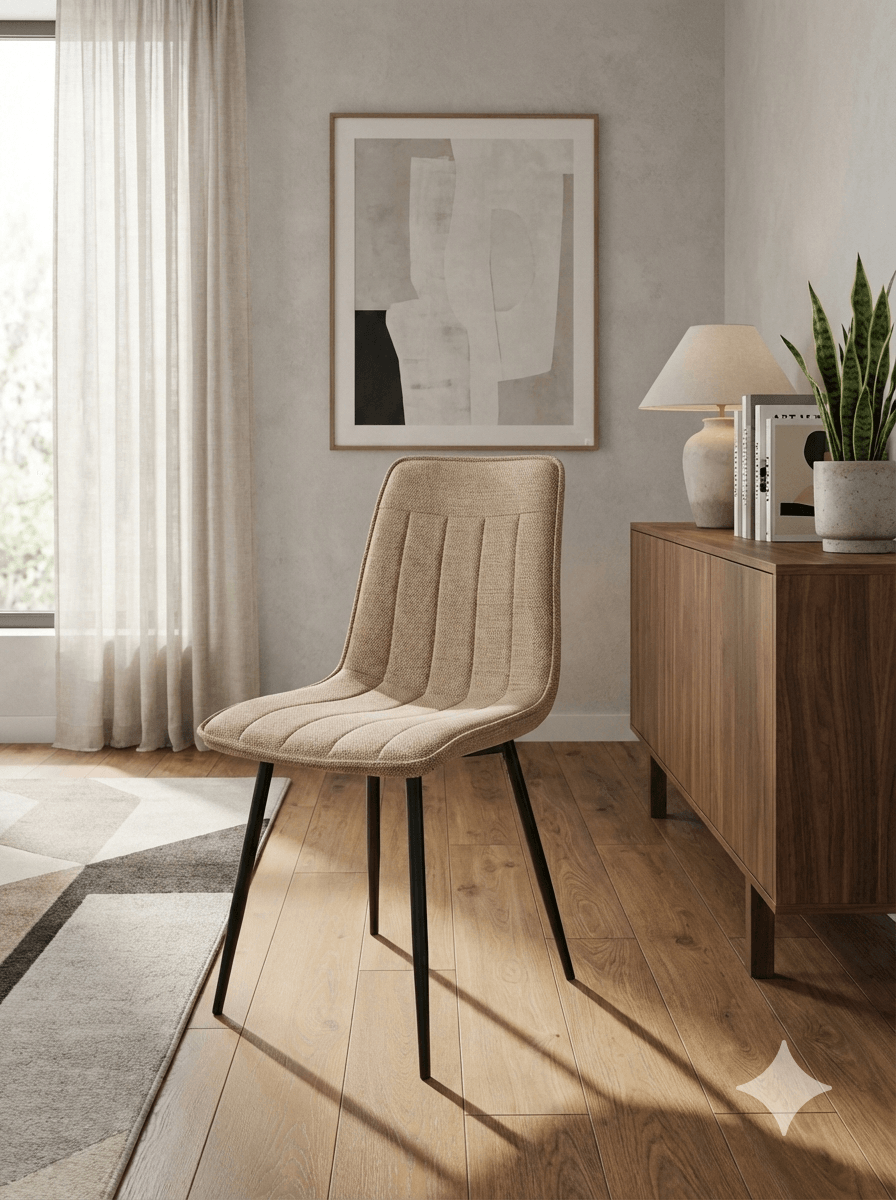 Dining Chair Black Metal Feet Uf925-03 Taupe 46*42*89.5