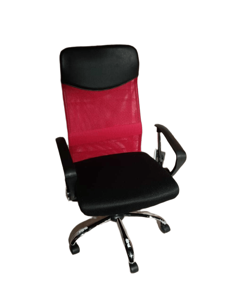 Office Swivel Chair Red, Mesh Black