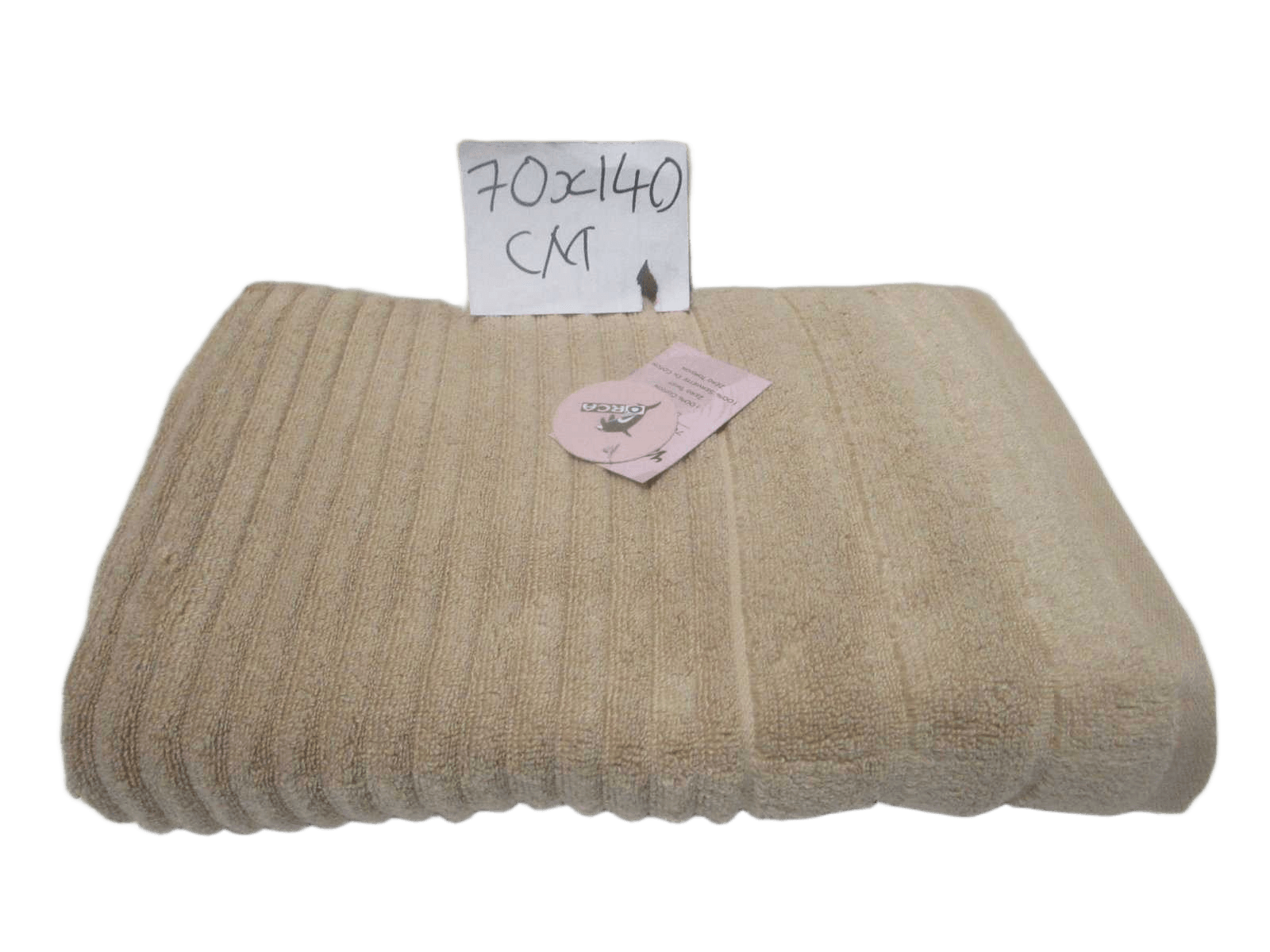 Towel Verna - Plain Dyed Dobby Terry - Zero Twist Cotton Yarn - Narrow Ribbed Pattern - 500 Gsm - Single Ply