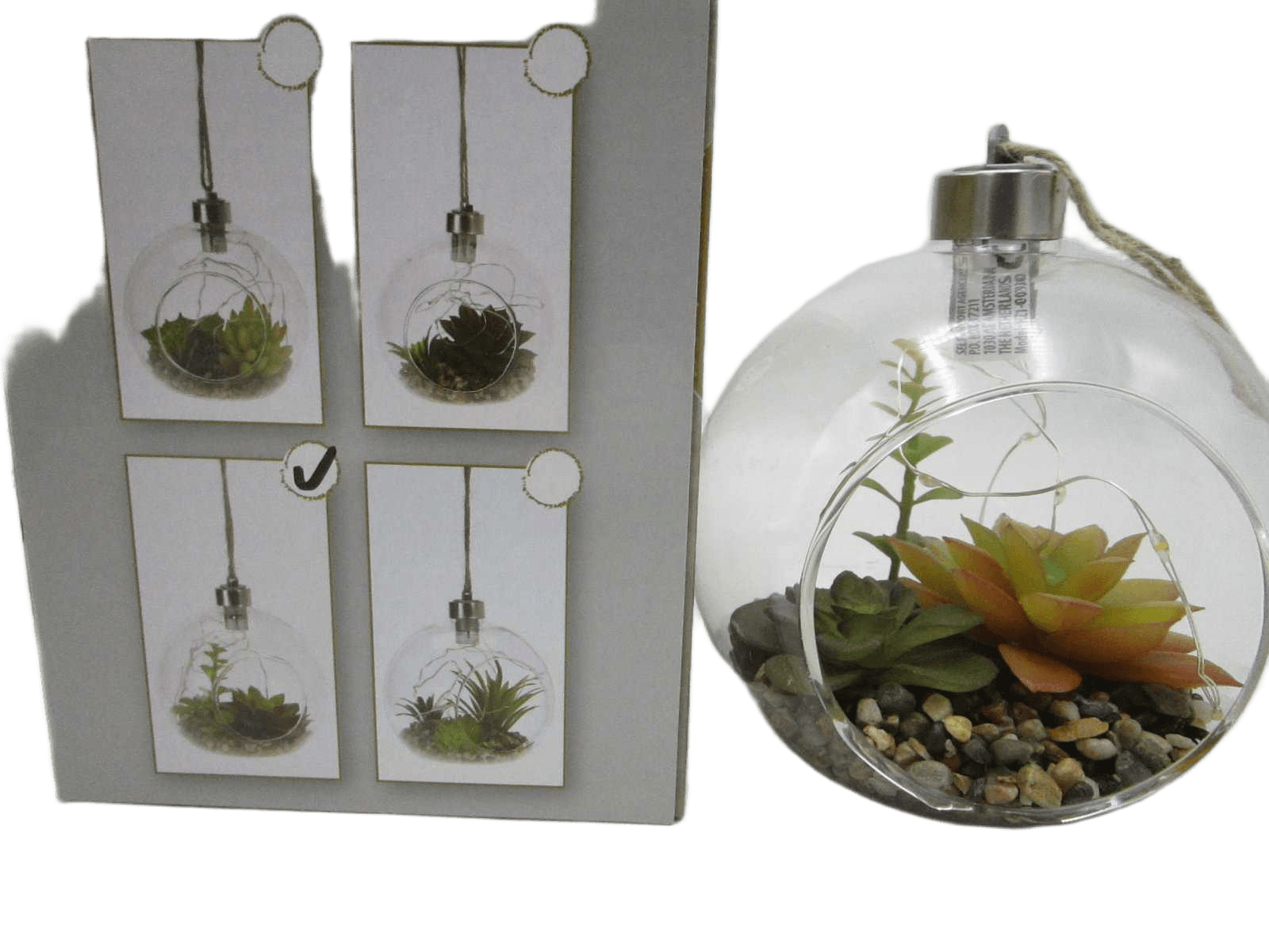 Artificial Plant In Glass Hanger 4ass