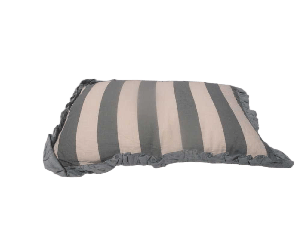 Cushion Double Face Cover 100% Washed Cotton 140 Gsm With Velvet Cotton Frill With Zip And Filler 600 Gr Vacuum Pack