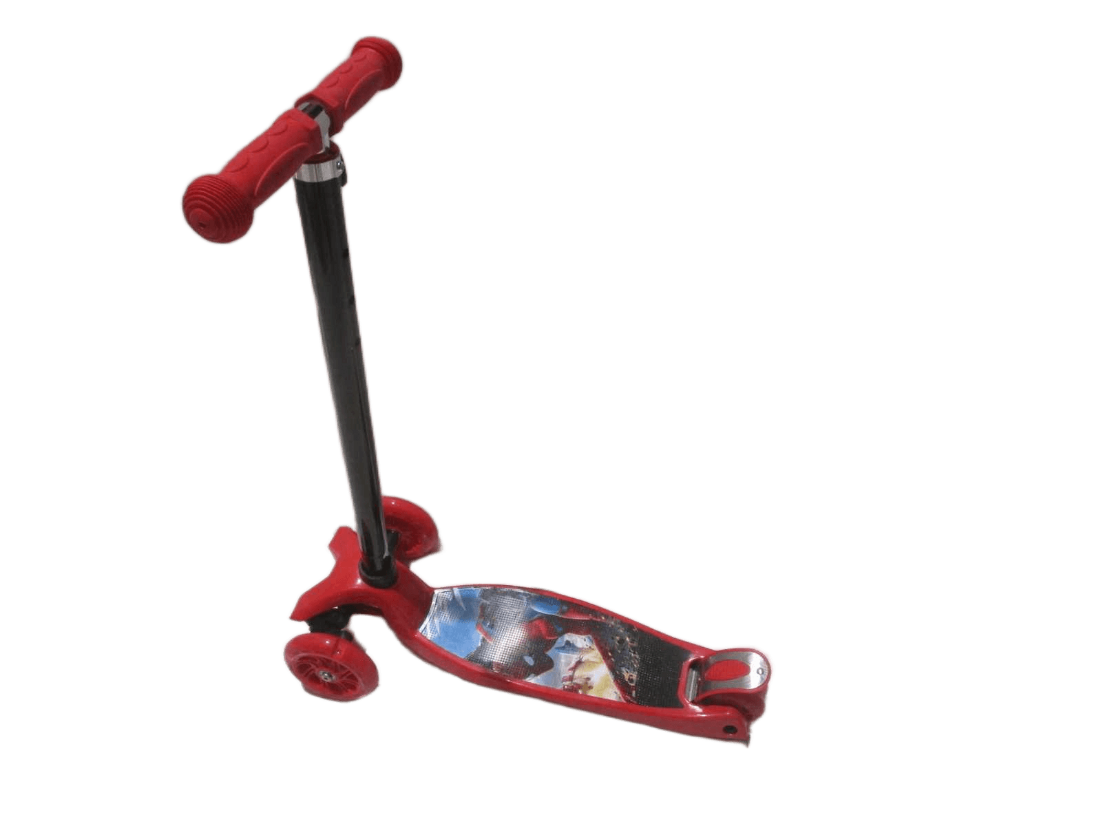 Scooter For Child Metal Tube(30mm Diameter)+silicon Handle+ Pu Rollers(12cm)+nylon/Abs Board Back Brake Color Boxspider Man56x22x
