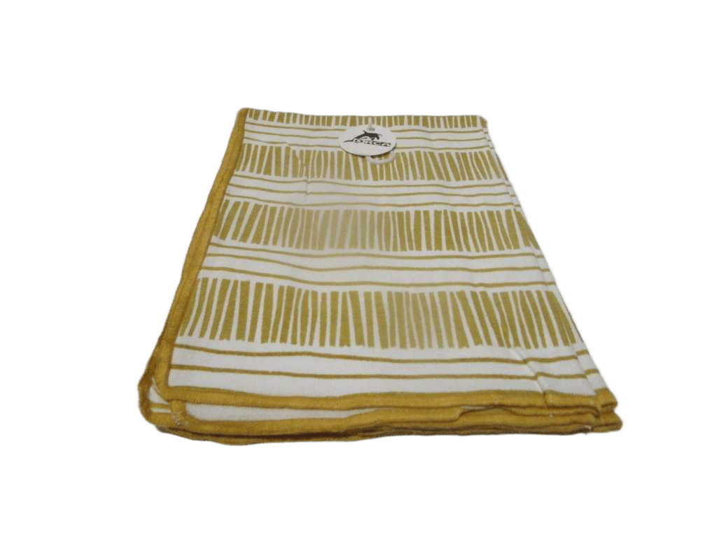 Placemat Set Of 2 100% Cotton 250 Gsm Screen Printed With Yellow Embroidery Border