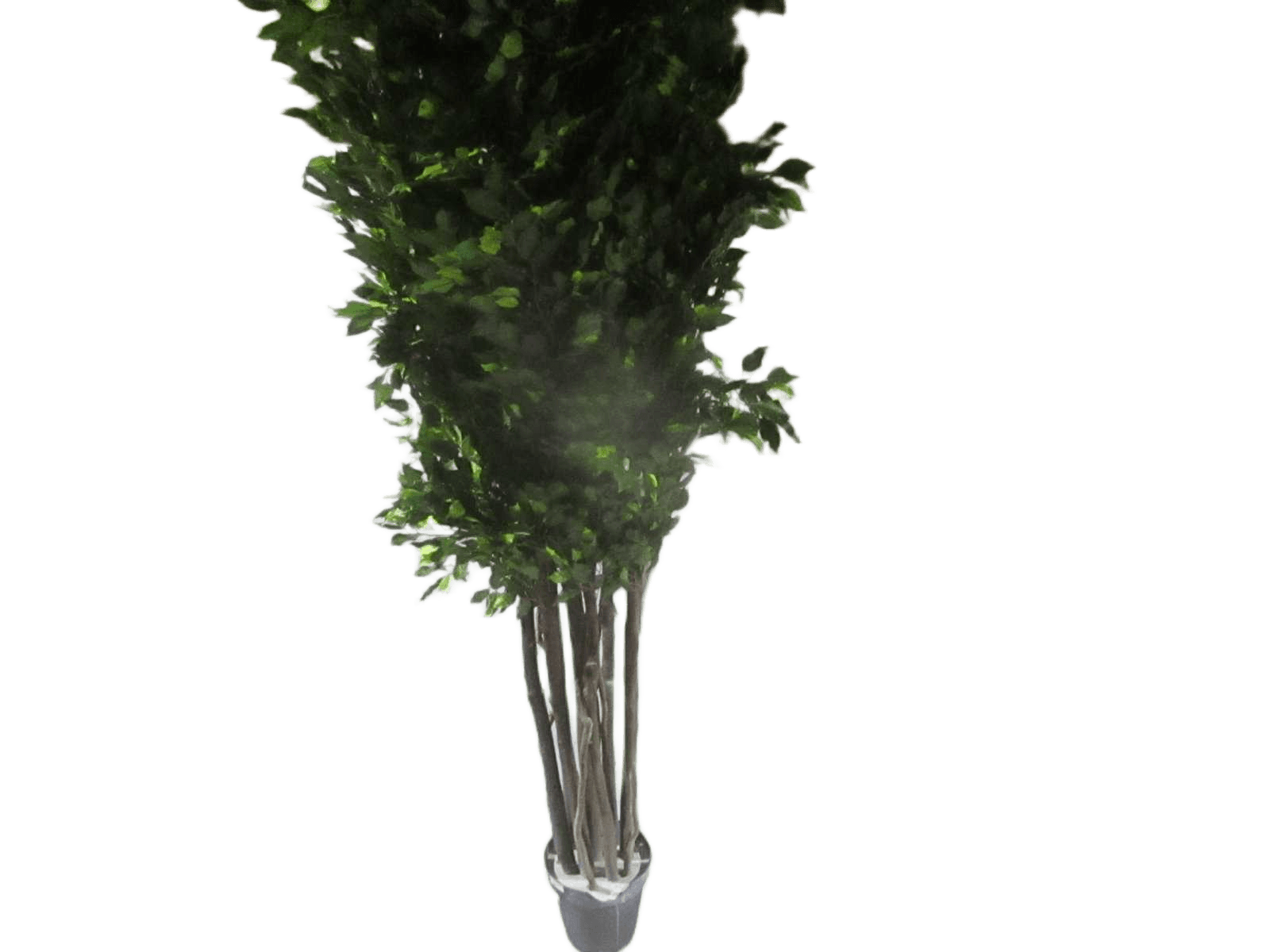 Artificial Plant 3m With Black Flower Pot 7pole 216 Branches Fabric Leaves+wood Branches+steelgreen
