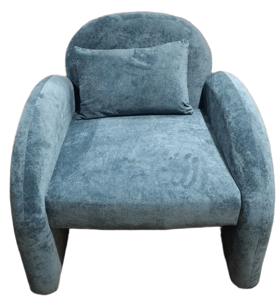Armchair Fabric Blue Kd With Wood Frame + 1 Rectangular Pillow ( 227 Pcs In 1 Container ) A62627-15