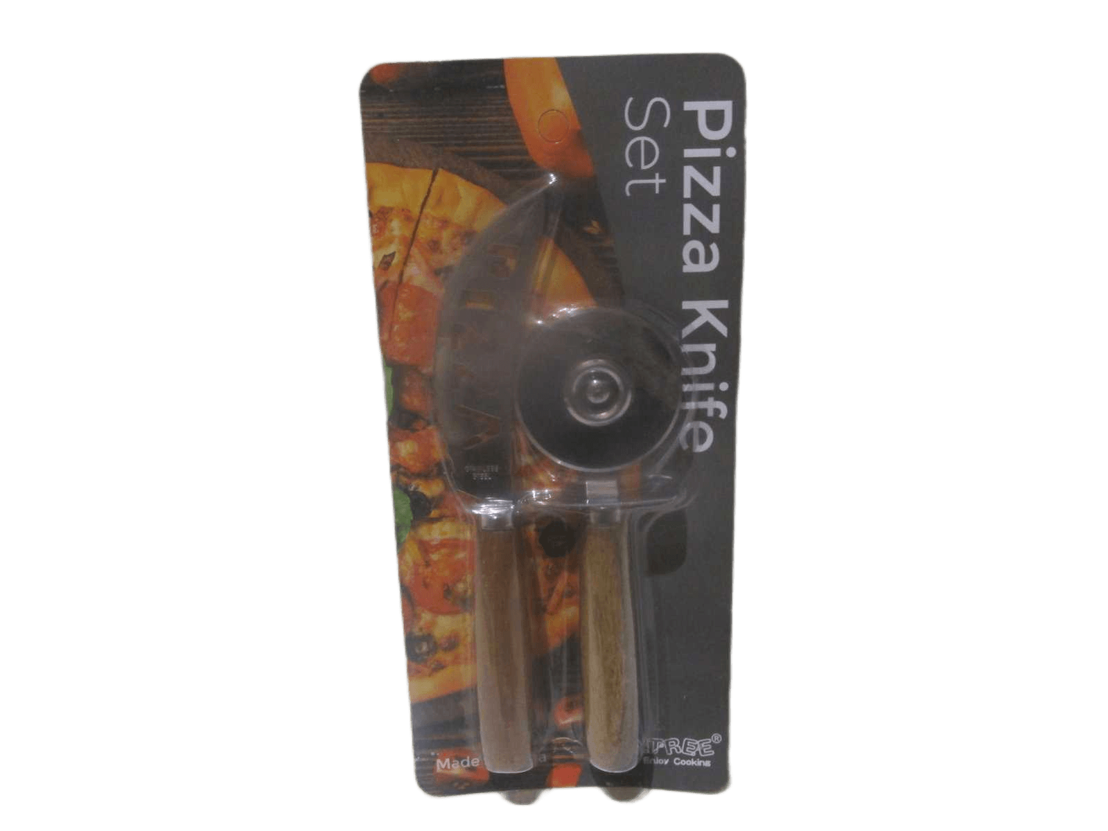 Pizze Knives-2pcs Wood Handle.2cr13 Stainless Steel Card Packing21.5cm 17cm