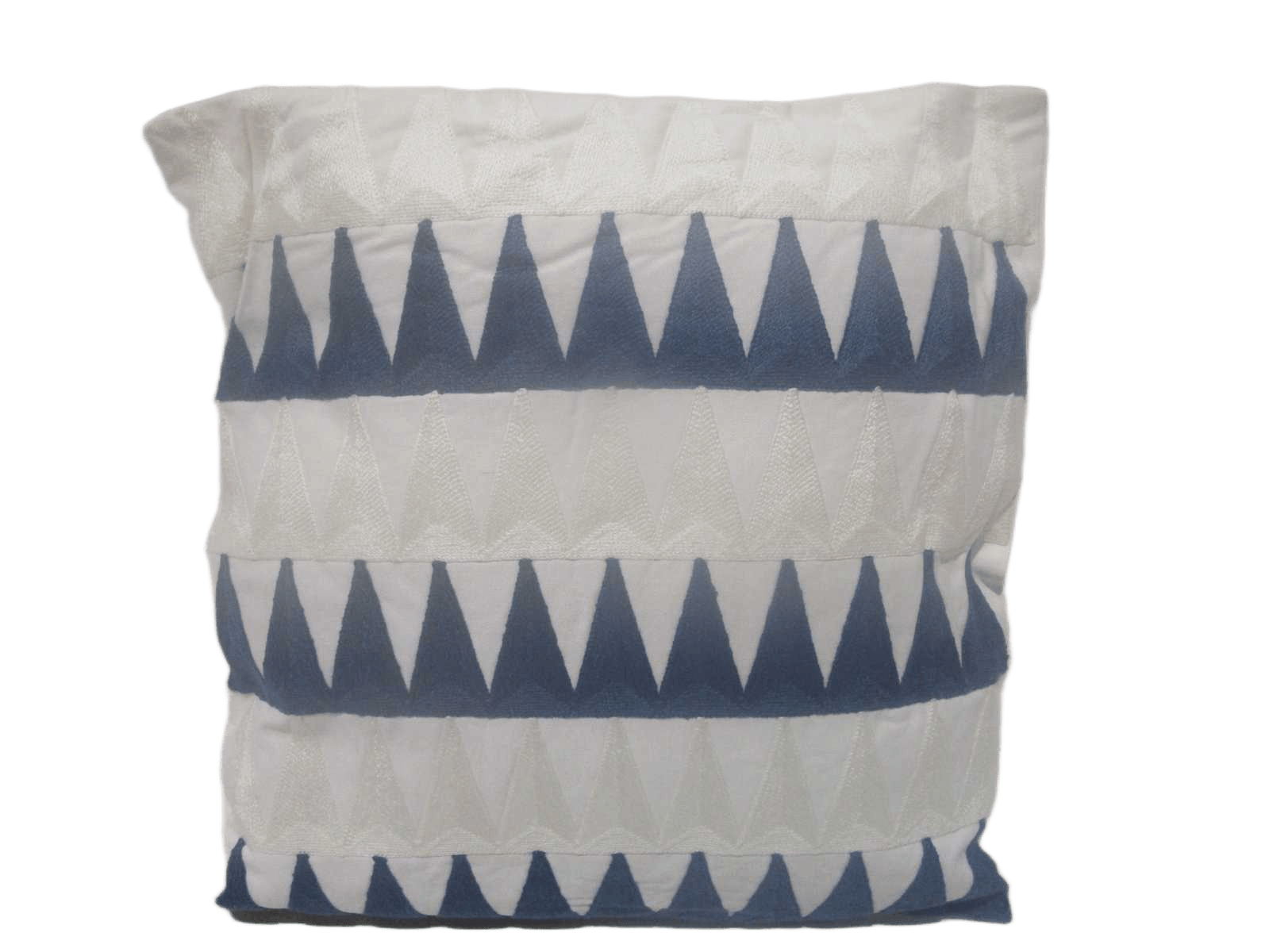 Cushion Blue And White Triangle Broidery 45x45 Cover: Canvas Inside:polyester 100% 400g Packing:vacuum Bag