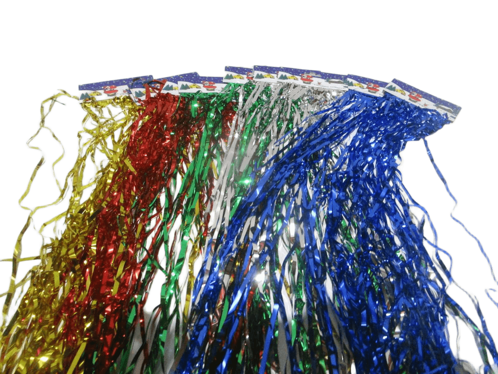 Set 10 Pcs Festive Curtain Pet Packing:opp Bag Silver Gold Green Red Blue 10*100cm