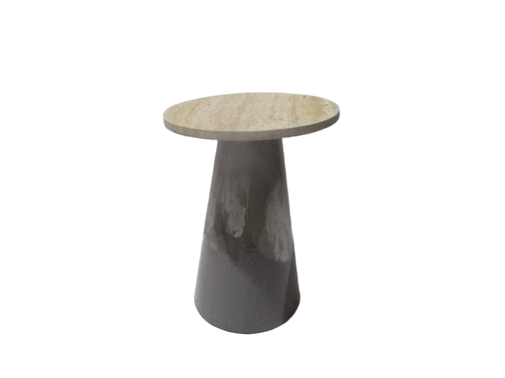 End Table Small Iron Base With Yellow Marble Top