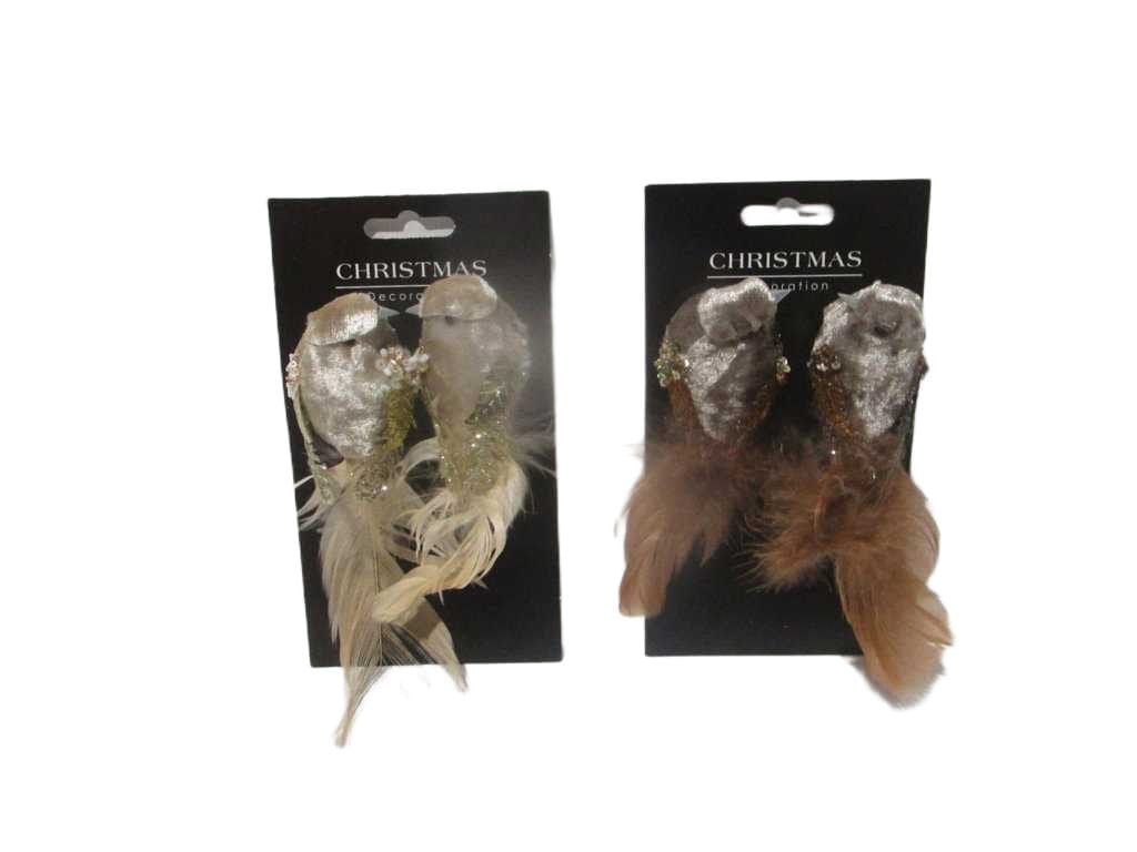Bird On Clip 14cm Set2 2ass Cl