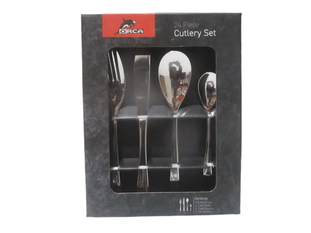 Dinner Knife 6,5 Mm 85 Gr X6 - Dinner Fork 2,5 Mm 37 Gr X6 Dinner Spoon 2,5 Mm 44 Gr X6 - Tea Spoon 2 Mm 20 Gr X6 - Set Of 24 Pcs - 420j1 18/0 - Windows Gift Box Mirror Polished K 235 F 195 S 195 Ts 135