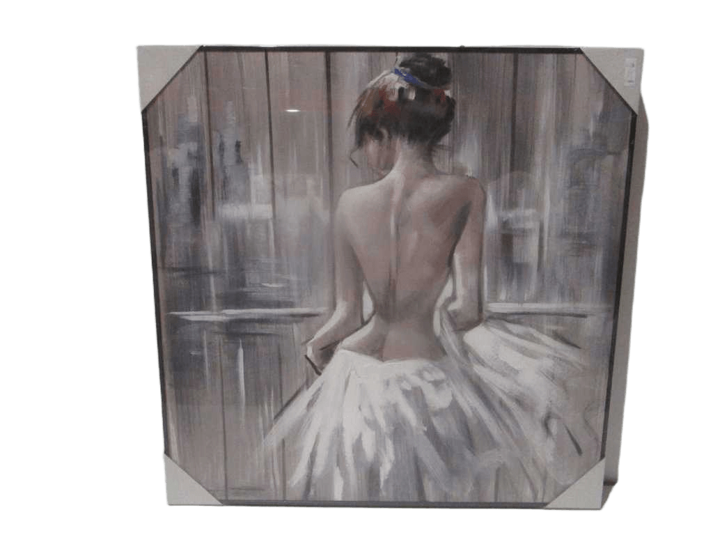 Painting 3d-Handmade Naked Wooman Ps Frame Black Packing Blister 100x100cm