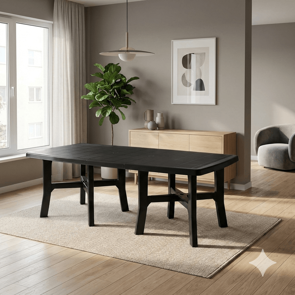 Table Trio Plus - Extensible Table - Anthracite Plastic - Pallet Quantity: 10