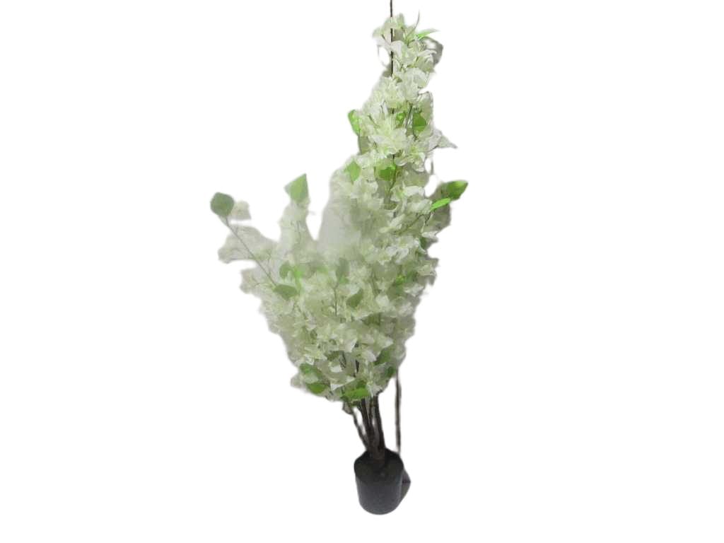 Artificial Tree,bougainvillea Poleyster Flower, Pu Stem 120cm White