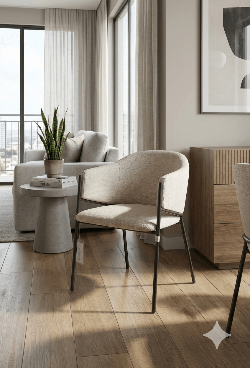 Chair, Fabric, Iron Feet Uf925-03 Taupe 550*630*780