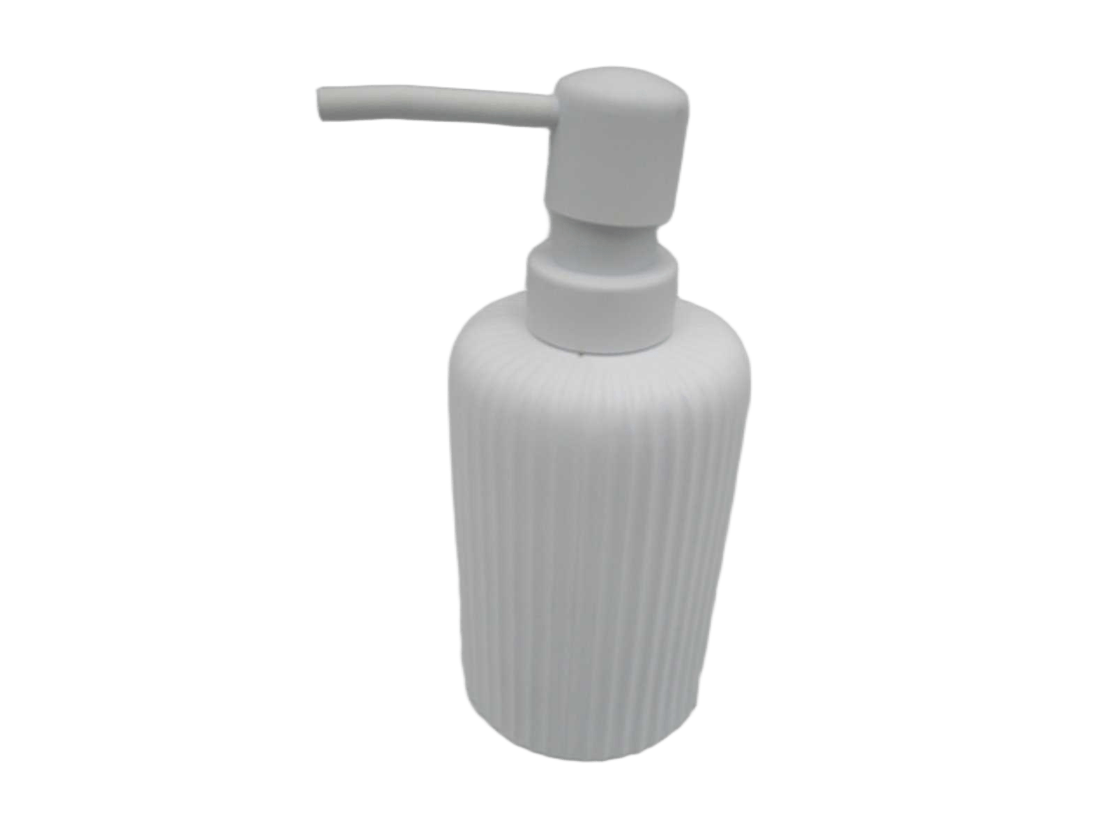 Soap Dispenser Polyresin Streaked Rounded 230 Ml - White