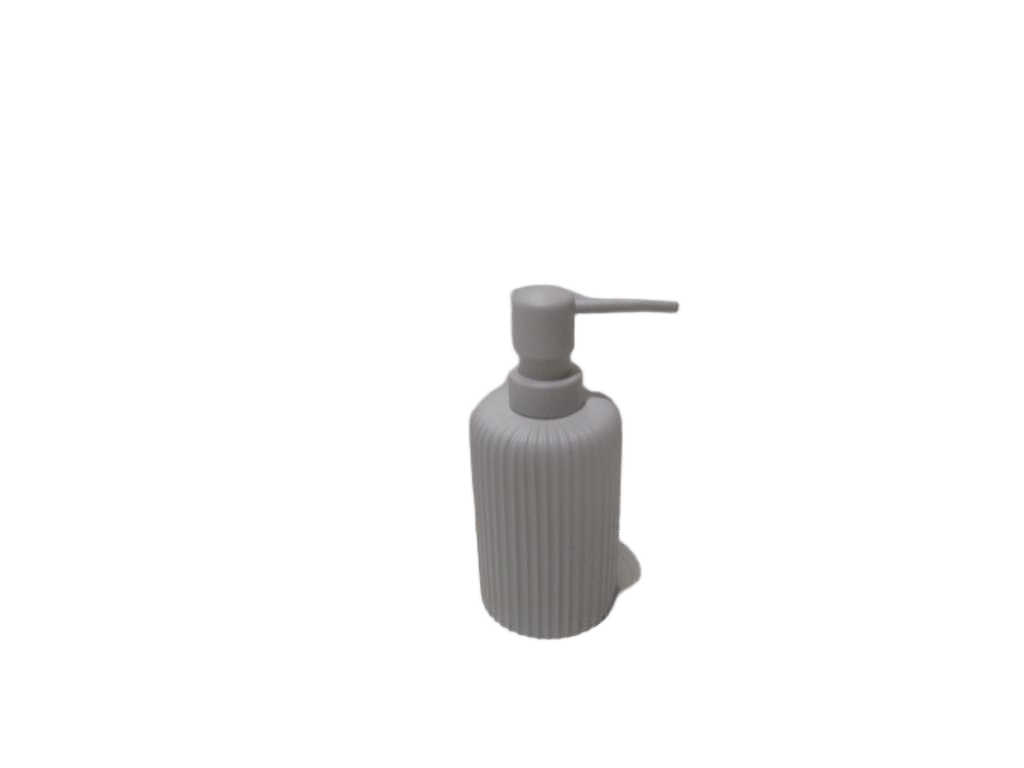 Dispenser Rounded Polyresin Ribbed Soap 230 Ml - Gris Clair