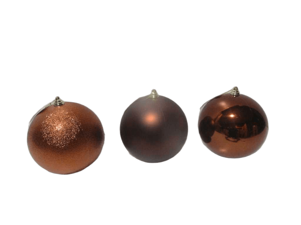 Ball Xmas 180mm Coffee 3ass