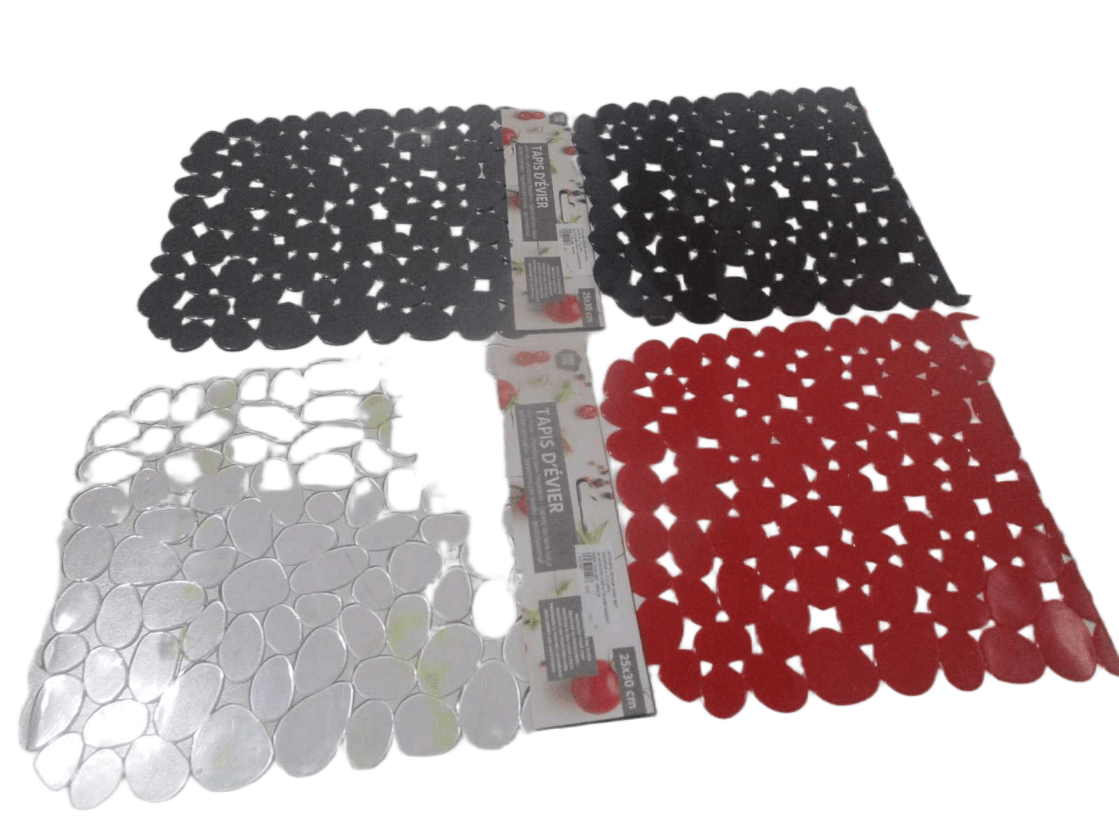Kitchen Design Sink Mat 30x25cm 4 Colors Black/Grey/Red/Transparent