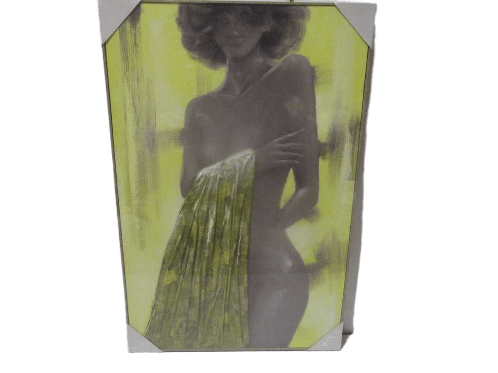 Painting 3d-Handmade Naked Wooman Ps Frame Wengue Packing Blister 80x120cm
