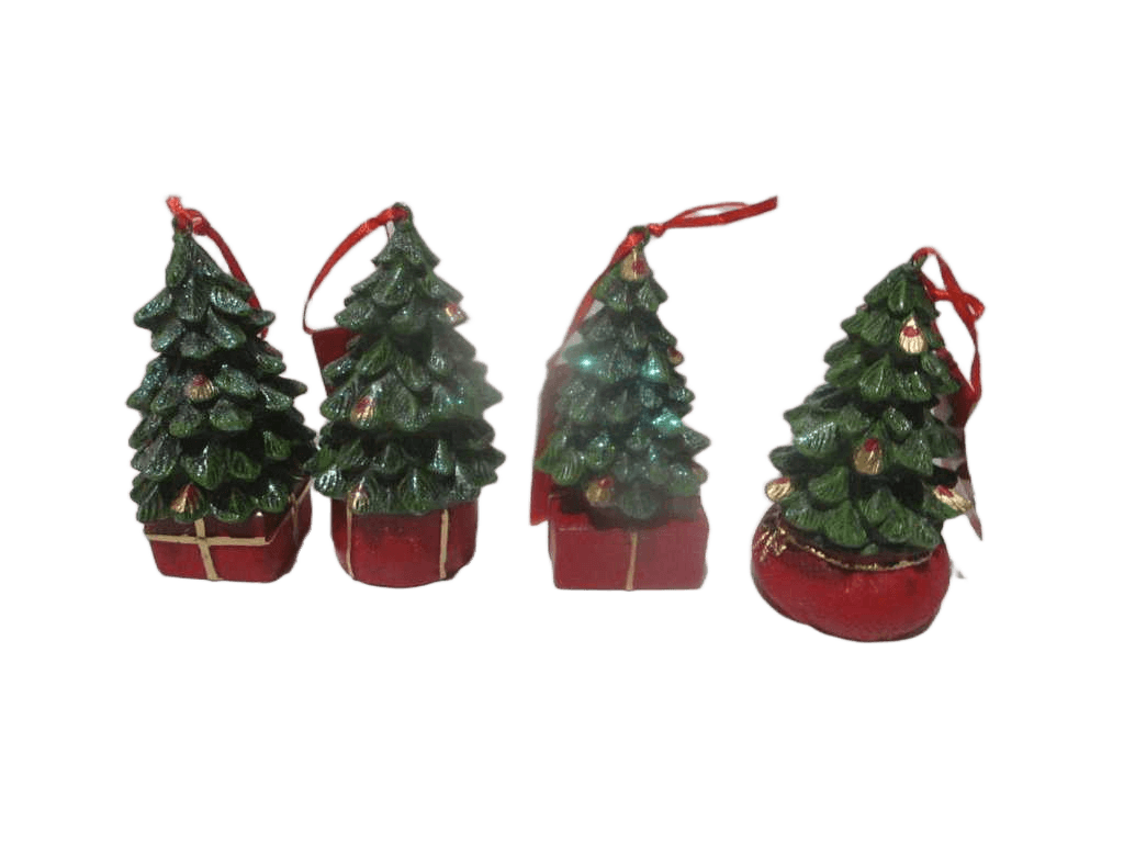 Hang Deco Xmas Tree 6x11cm 4as