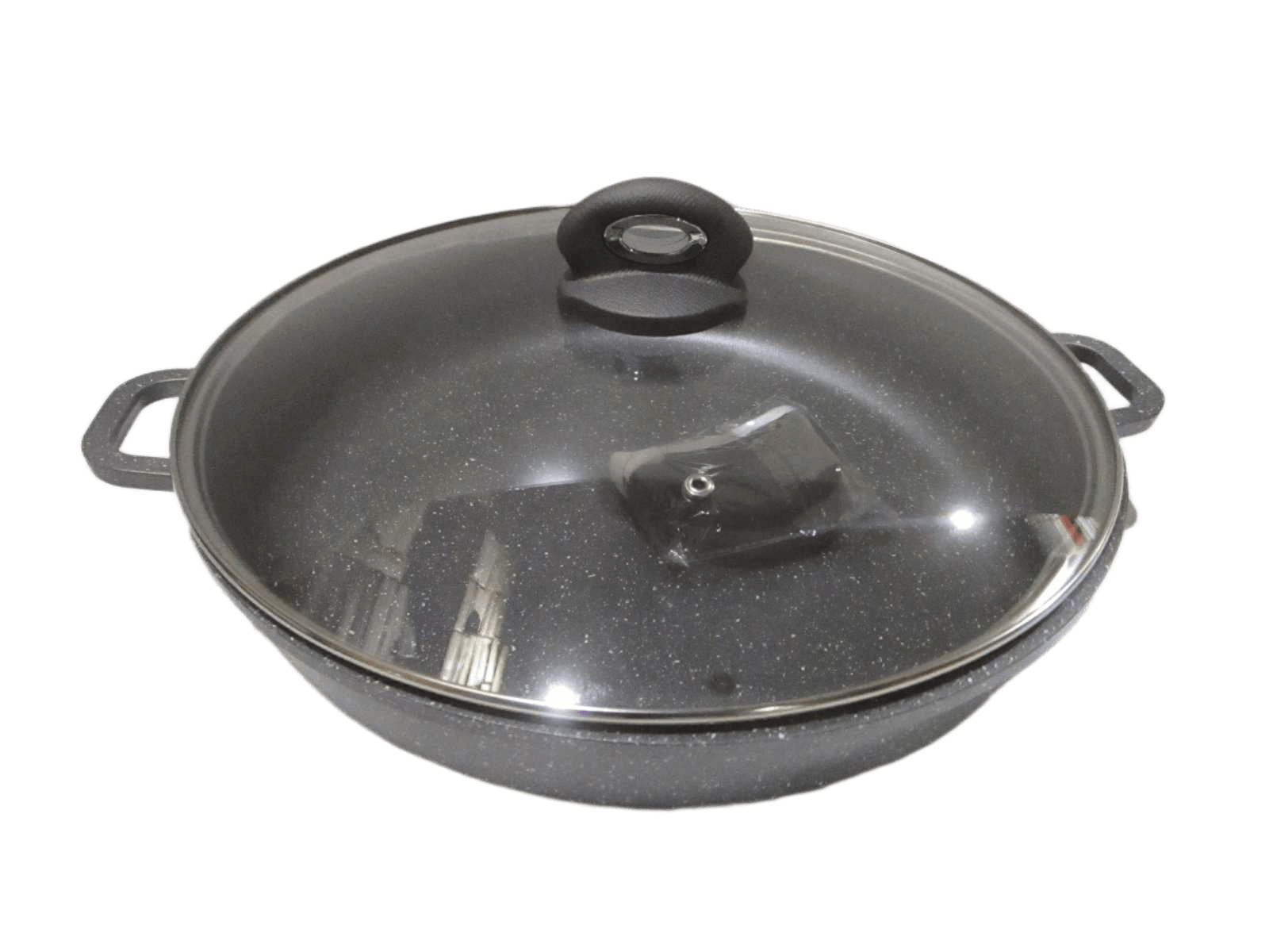 Shallow Pot 36x7.5cm 6l Cast Aluminium Ind W/Lid Orion Bg
